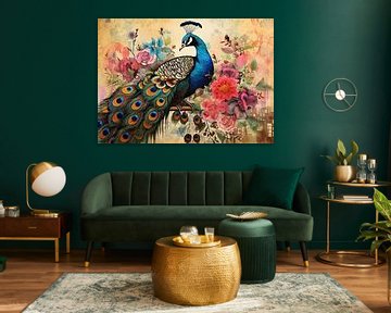 Bird Peacock by Blikvanger Schilderijen