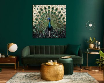 Peacock painting by Blikvanger Schilderijen