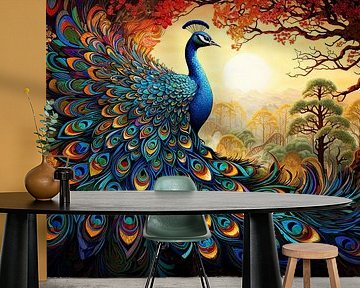 Peacock Colourful by Eye catching paintings