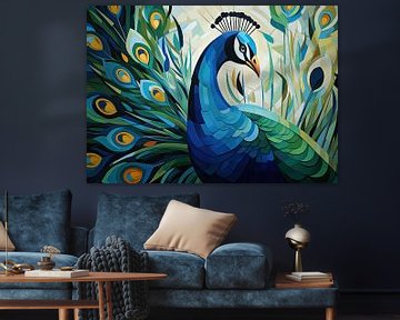 Peacock Colourful by Blikvanger Schilderijen