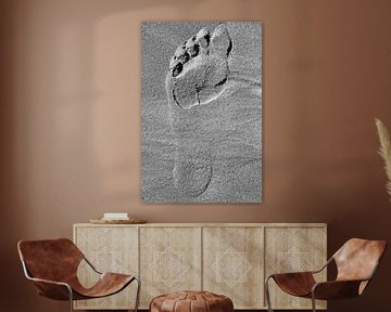 Barefoot imprint in the sand by Werner Lehmann