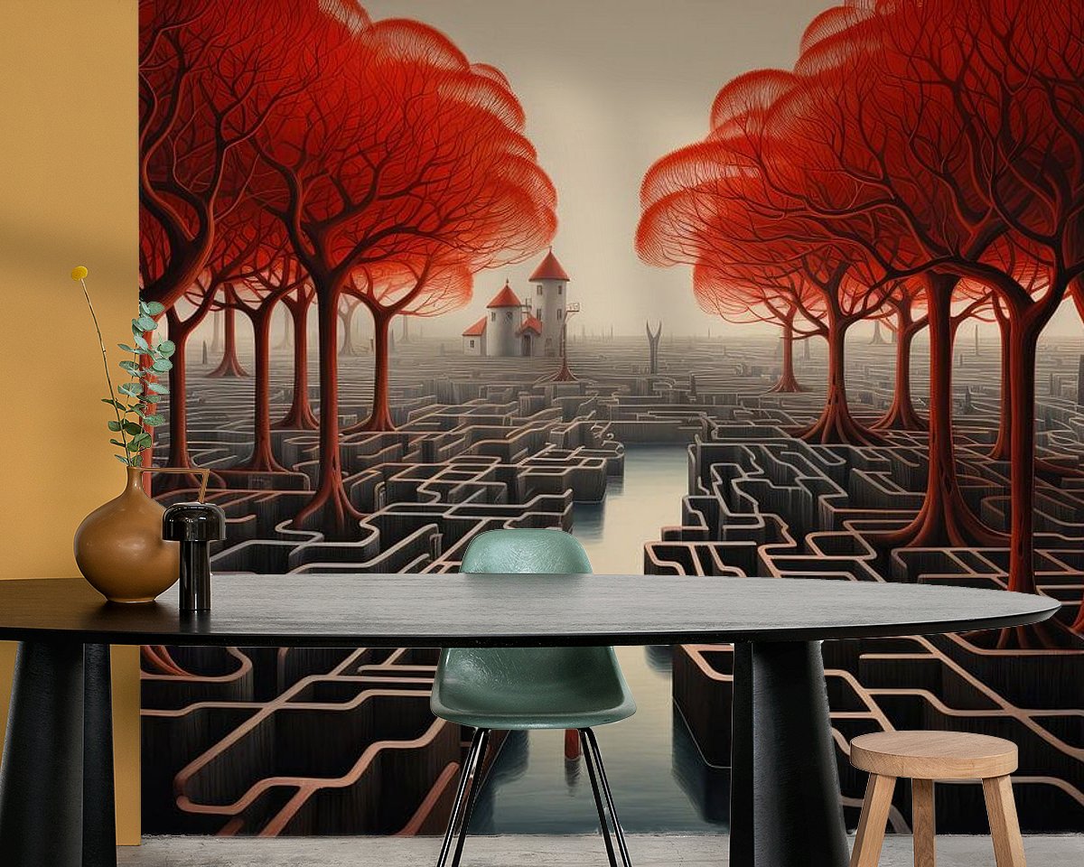 Voorbeeld van het werk in een kamer