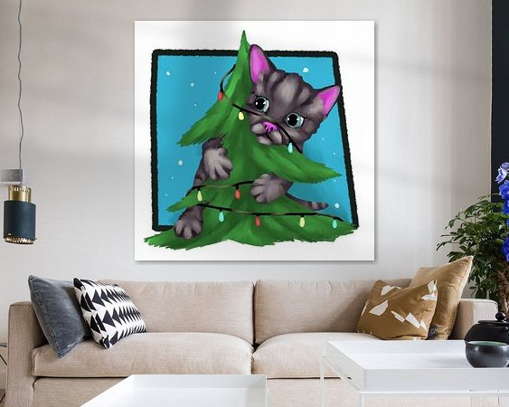 Voorbeeld van het werk in een kamer