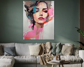 Kleurrijk modern en abstract portret van Studio Allee