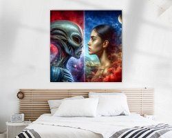 Voorbeeld van het werk in een kamer