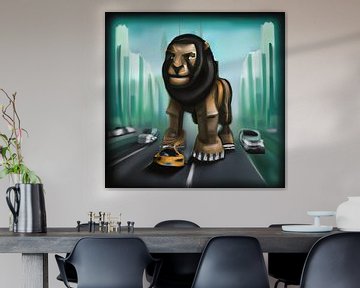 Giant King in the City van Lions-Art