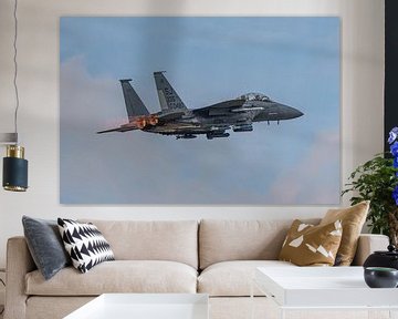 Take-off U.S. Air Force Boeing F-15E Strike Eagle. by Jaap van den Berg