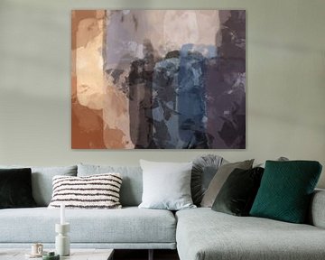 Terra, taupe en lila. Moderne abstracte kunst. Avond.