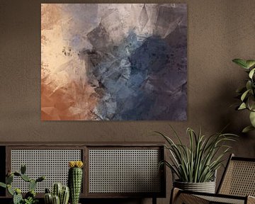 Terra, taupe and lilac. Modern abstract art. Crystals. by Dina Dankers
