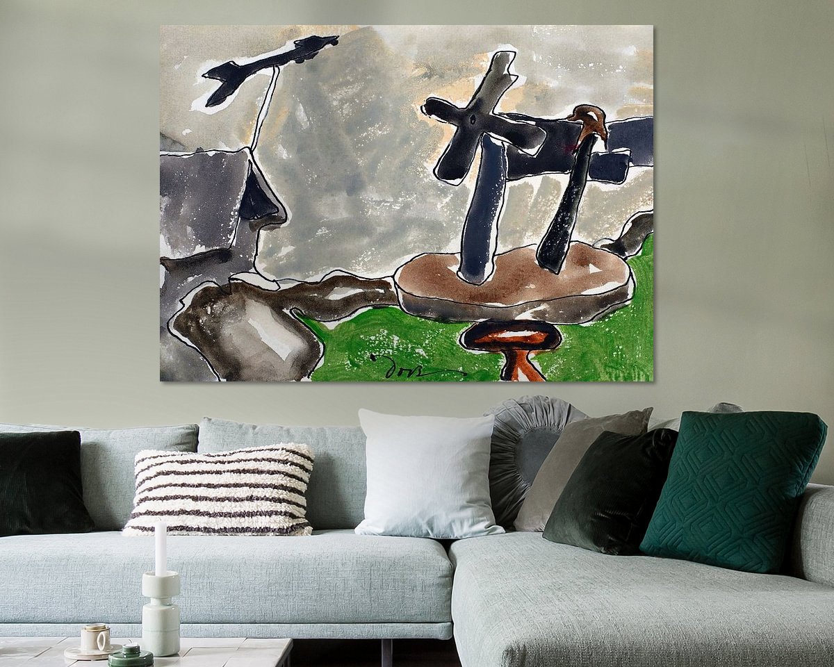 Voorbeeld van het werk in een kamer