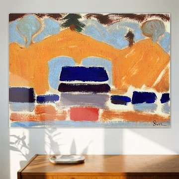 Arthur Dove - Landschap met huizen (1930)