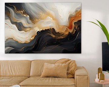 Gouden Visioenen Abstracte Elegante Dans van Digitale Schilderijen