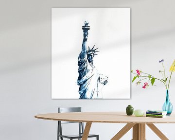 La Statue de la Liberté isolée sur fond blanc, design pop art numérique sur Maria Kray