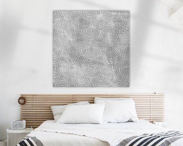 Minimalist Japandi in light grey and white. Scales. by Dina Dankers