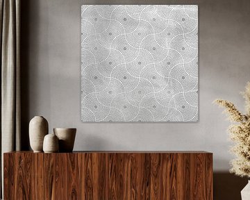 Minimalist Japandi in light grey and white. Bullseye pattern 3. by Dina Dankers