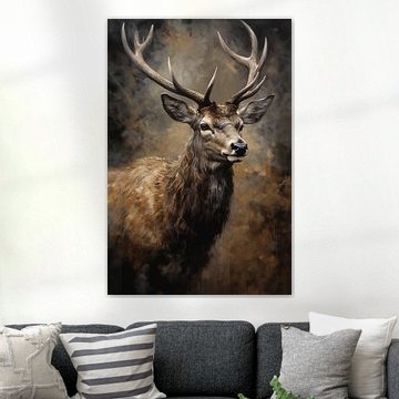 Cerf élaphe sur Carla van Zomeren