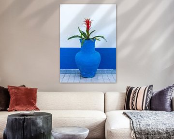 Blue flowerpot in Portugal by Adelheid Smitt