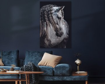 Portrait cheval Fine art bijoux roses sur Shirley van Lieshout