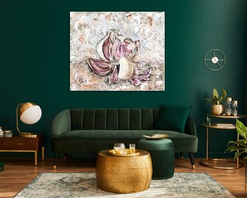 The beauty of garlic, acrylic paint painting by Astridsart