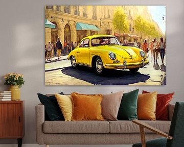 Yellow Porsche 356 by DeVerviers