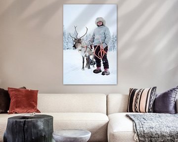 Sami with Reindeer by Menno Boermans