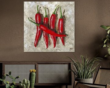 the mathematical beauty of five red chilli peppers by Astridsart