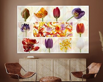Collage de tulipes I sur Klaartje Majoor