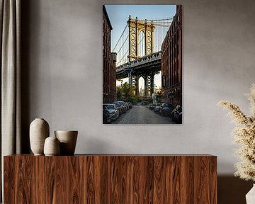 Brooklyn-Brücke bei Sonnenaufgang von Dumbo aus von Arjen Schippers