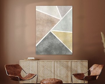 Modern abstract triangular shapes in pastel colours by Imaginative