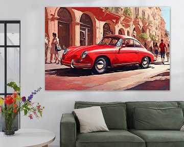 Rode Porsche 356
