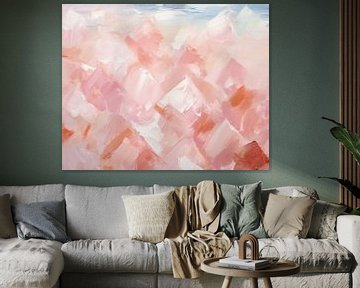 Modern Abstrakt 2925: Roze Bergen van Abstract Schilderij