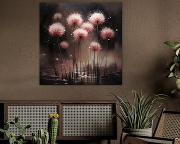 Betoverende Roze Alliums: Een Dromerig Veld van mooie pluizige bloemen. van Karina Brouwer