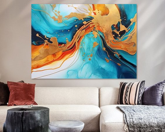 Voorbeeld van het werk in een kamer