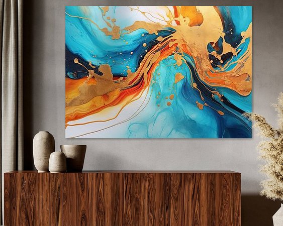 Voorbeeld van het werk in een kamer