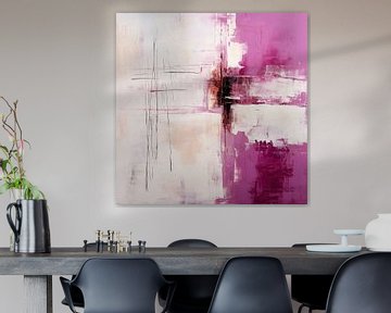 Abstract Magenta van Abstract Schilderij