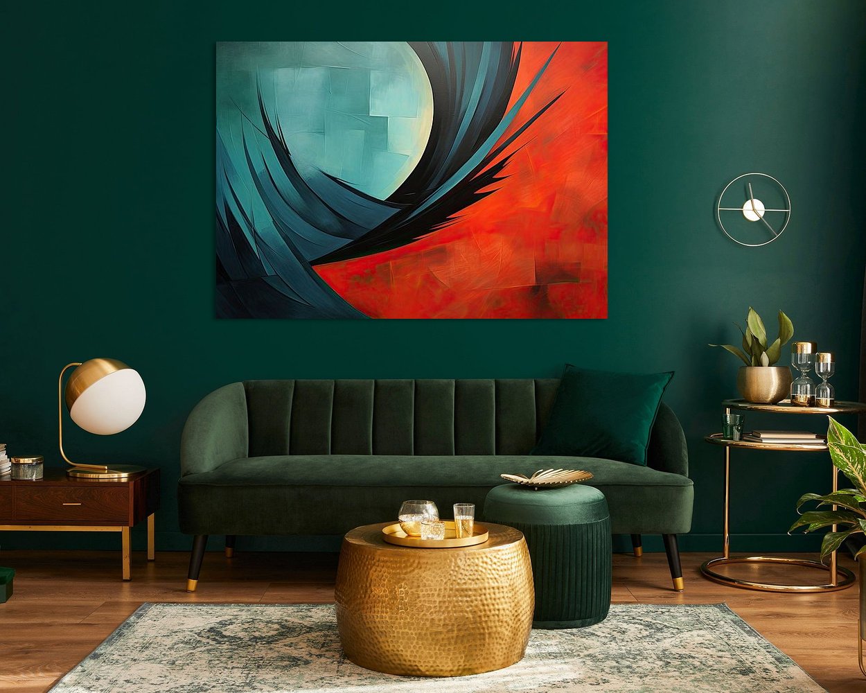 Voorbeeld van het werk in een kamer