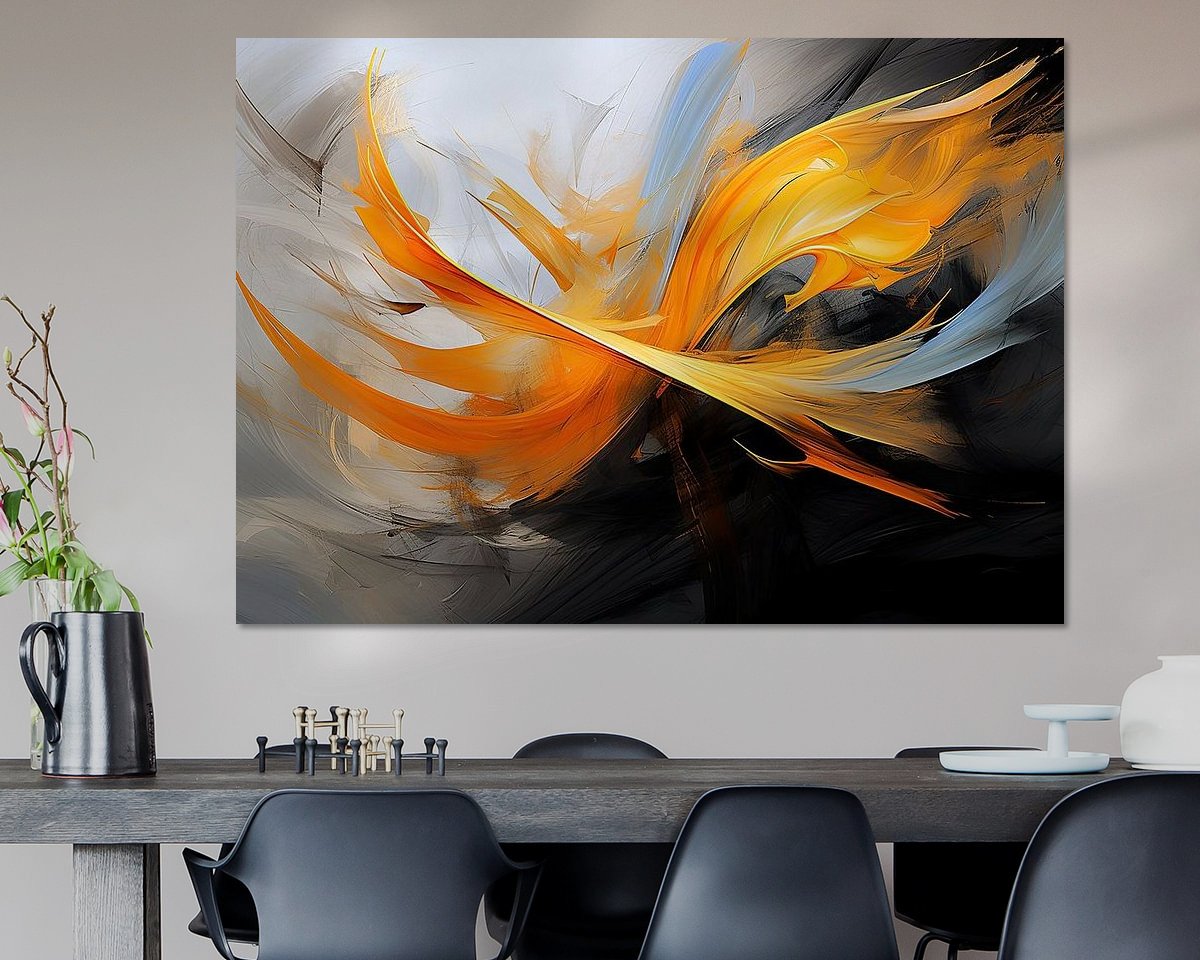 Voorbeeld van het werk in een kamer