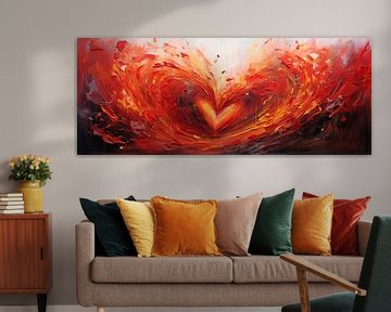 Burning Heart van Abstract Schilderij