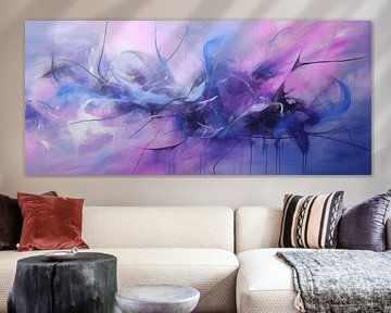 Paars Modern van Abstract Schilderij