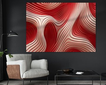 Wit Rood van Abstract Schilderij