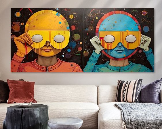 Voorbeeld van het werk in een kamer