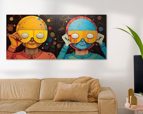 Voorbeeld van het werk in een kamer