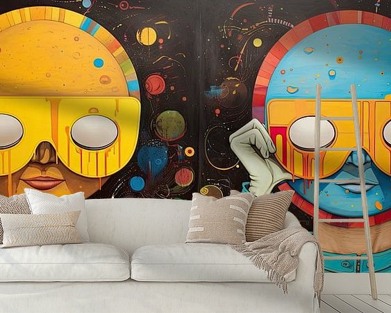 Voorbeeld van het werk in een kamer