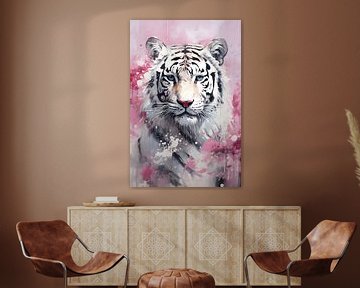 Tijger in roze van Uncoloredx12