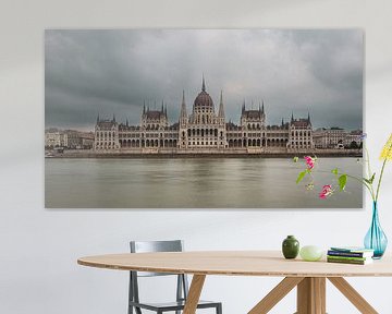 The Hungarian Parliament in Budapest on the Danube by Roland Brack