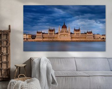 The Hungarian Parliament in Budapest on the Danube by Roland Brack