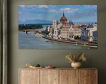 The Hungarian Parliament in Budapest on the Danube by Roland Brack