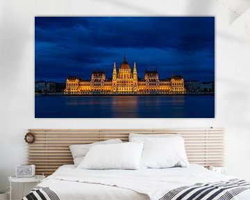 The Hungarian Parliament in Budapest on the Danube by Roland Brack