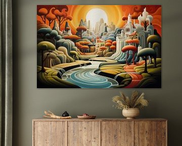 Bizarre surreal art deco landscape by Art Bizarre