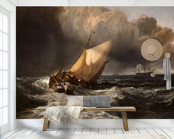 Nederlandse boten in een storm (Het Bridgewater Zee Schilderij) - William Turner